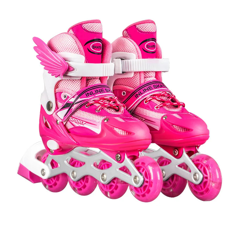 Zapatos de patín en línea parpadeantes para niños y niñas, patines de 4 ruedas para mujeres y hombres, zapatillas de patinaje al aire libre, tamaño ajustable 26-42