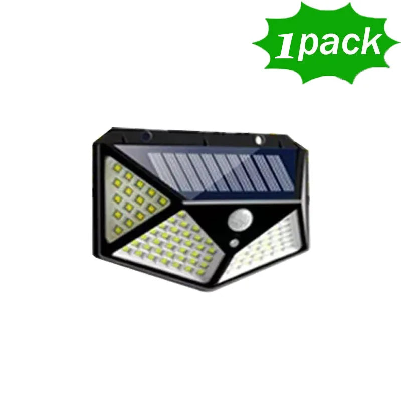 Paquete de 12 lámparas solares de pared de 100 LED con 3 modos, sensor de movimiento de seguridad, luces solares impermeables para exteriores para patio, garaje, terraza y jardín