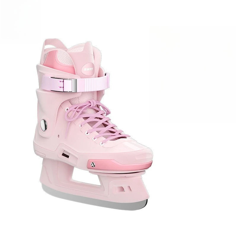Patines de hielo para adultos, hombres y mujeres, con forro de lana gruesa, zapatos de patinaje sobre hielo de invierno, con hebilla ajustable, para exteriores y pistas de hielo.