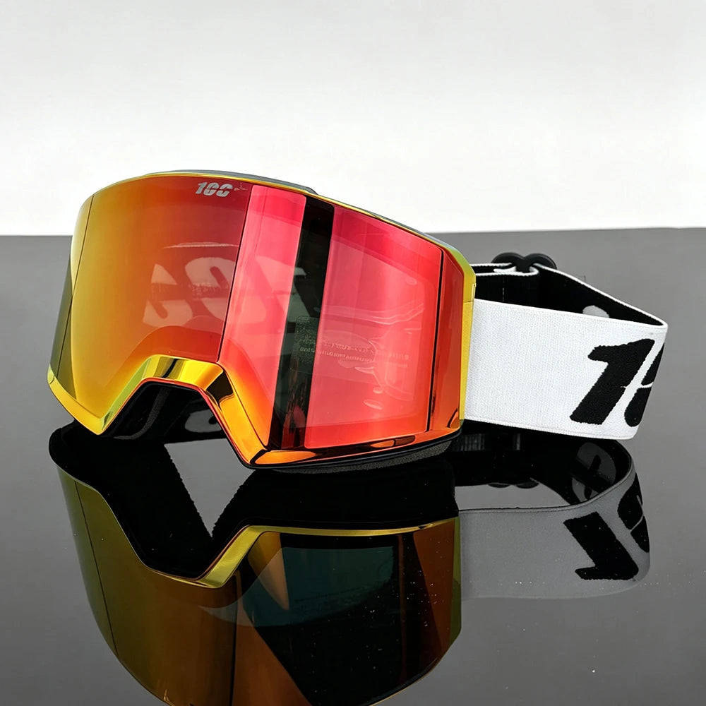 Gafas de esquí magnéticas profesionales, con lentes de doble capa, tratamiento antiniebla y protección UV400. Gafas de esquí de gran tamaño y máscara para esquí, ideales para hombres y mujeres.