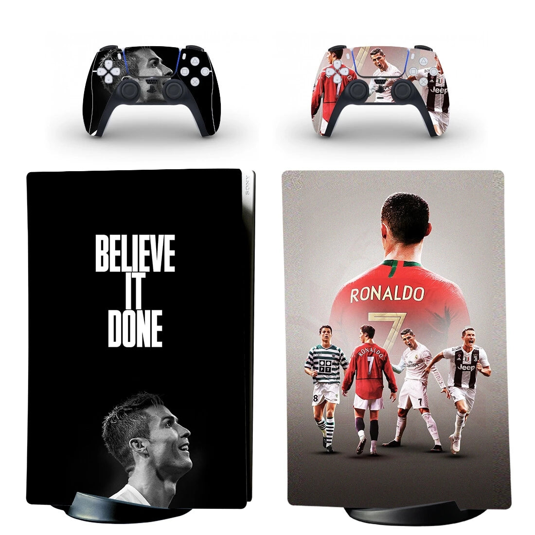 Pegatina adhesiva de vinilo "New Football Star" para consola PS5 y 2 mandos (edición disco/digital)