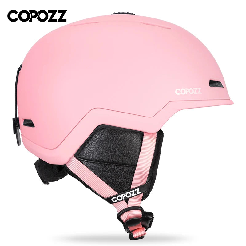 COPOZZ-casco de esquí para hombre y mujer, casco de Snowboard medio cubierto y antiimpacto para adultos y niños, casco de esquí de seguridad para monopatín