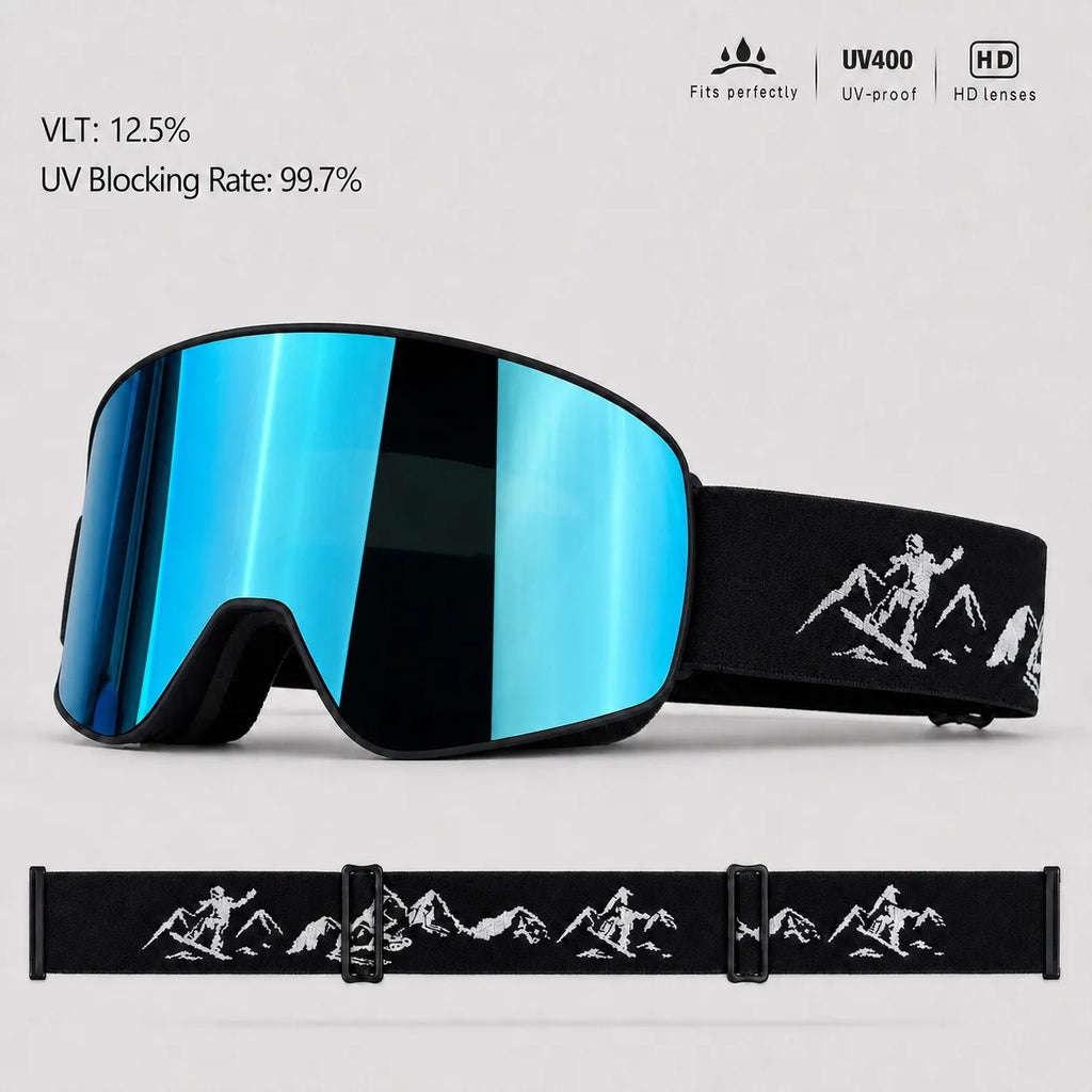 Gafas de esquí antivaho con protección UV400, gafas para snowboard, gafas de esquí resistentes al viento para deportes de invierno, gafas para esquí para hombres y mujeres.