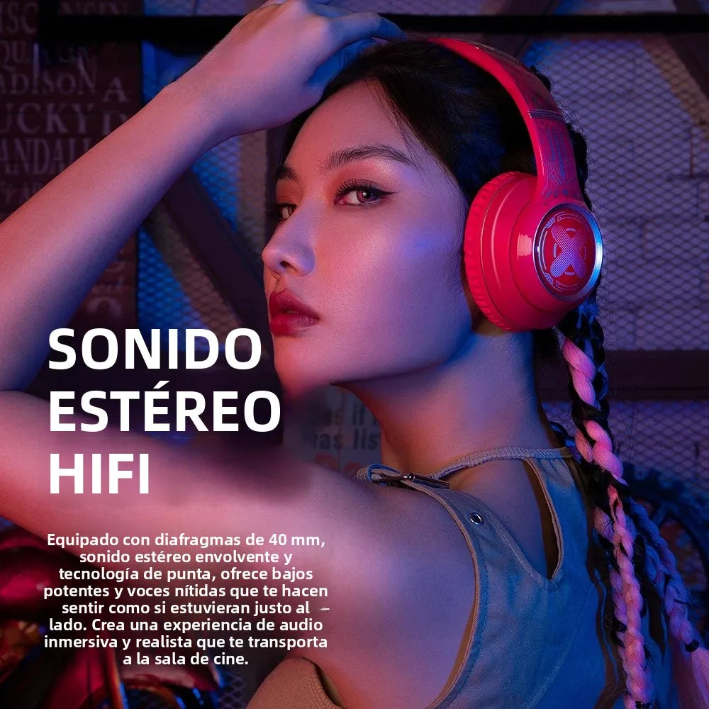 Audífonos Bluetooth Zombescat S1 con Bajos Potentes, Cancelación de Ruido ENC para Llamadas, Auriculares Inalámbricos con Luces LED