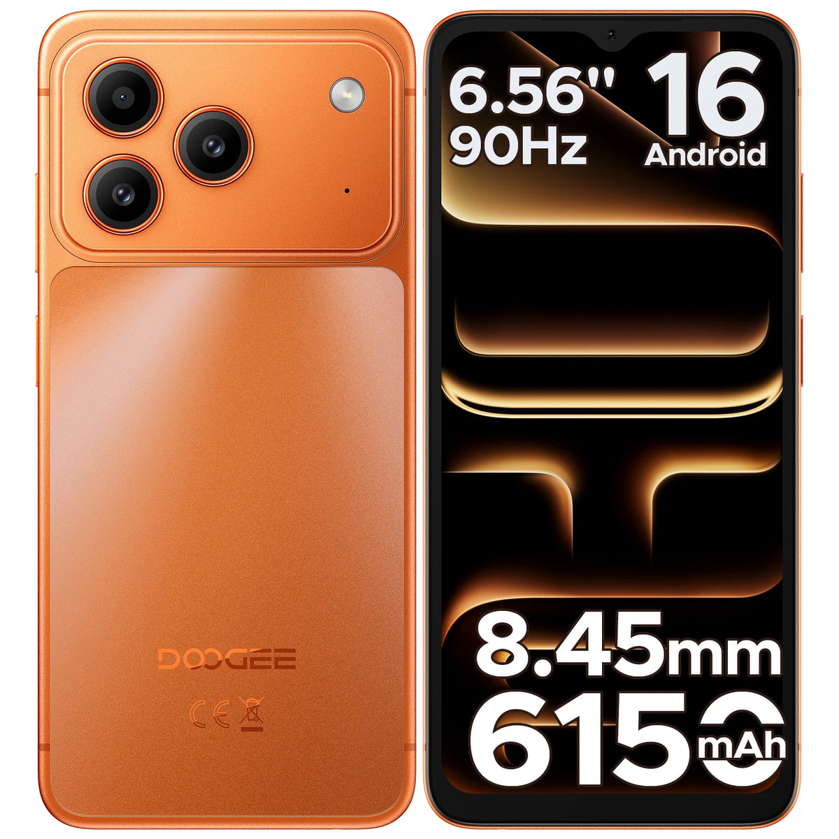 Smartphone DOOGEE NOTE57 Lite Android 16, pantalla HD+ de 6.56" a 90Hz, batería de 6150mAh, 12GB de RAM (3+9), 32GB de ROM, cámara principal de 13MP, compatible con desbloqueo facial