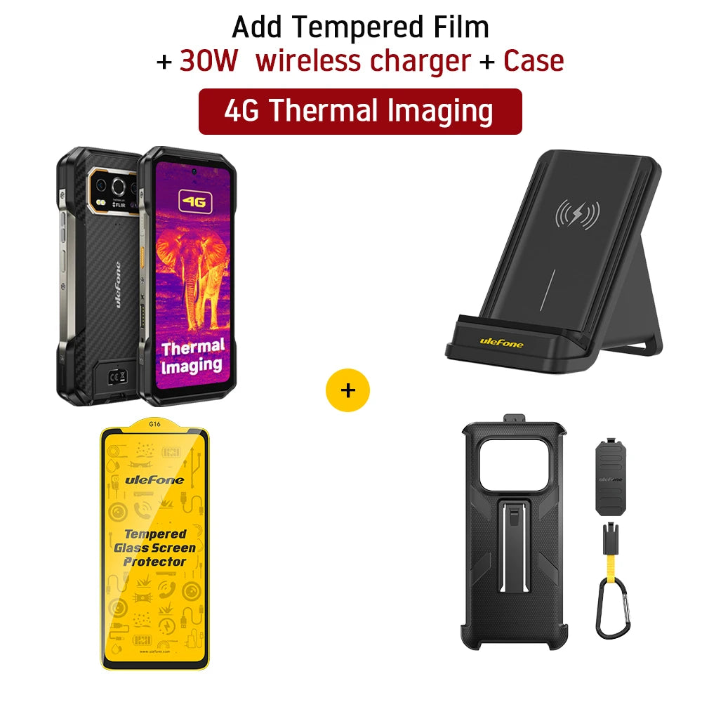 Smartphone resistente Ulefone Armor 27T+ 4G con cámara térmica FLIR®, 10600mAh, hasta 24GB+256GB, pantalla FHD de 6.78" a 120Hz, visión nocturna y Android 15