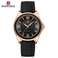 Reloj para mujer Naviforce 5068 elegante, de cuarzo, resistente al agua, con correa de silicona, ideal como regalo para damas