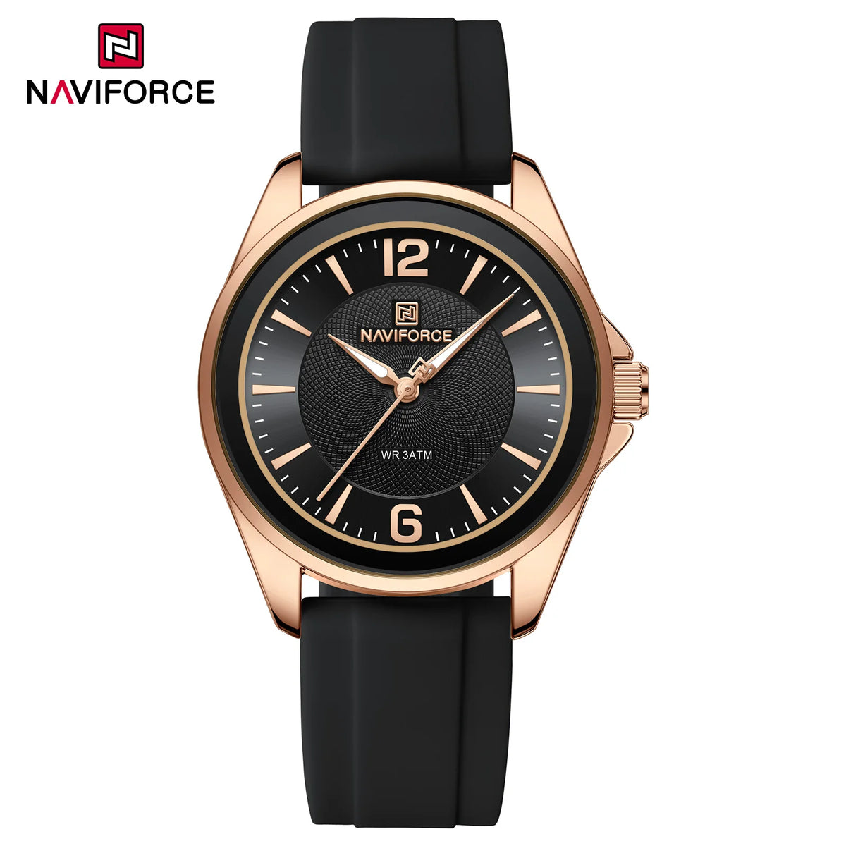 Reloj para mujer Naviforce 5068 elegante, de cuarzo, resistente al agua, con correa de silicona, ideal como regalo para damas