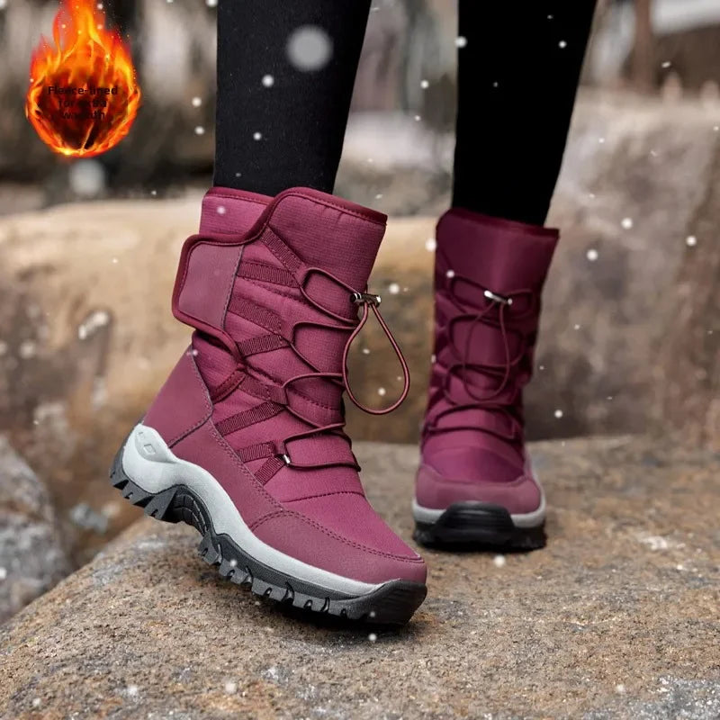 Nuevas Botas de Invierno para Hombre y Mujer, Botas de Nieve Impermeables y Antideslizantes, Botas de Esquí Cálidas, Botas de Senderismo, Botas de Viaje