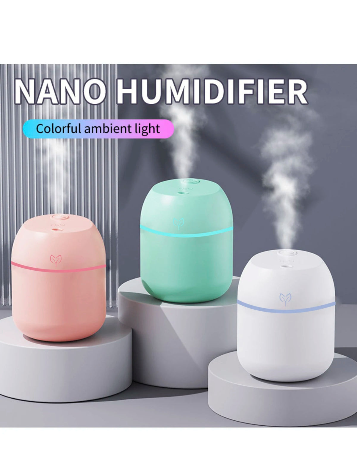 Mini humidificador de aire USB de 220ML, difusor de aceites esenciales para el hogar y el coche, difusor ultrasónico silencioso con lámpara LED de colores.