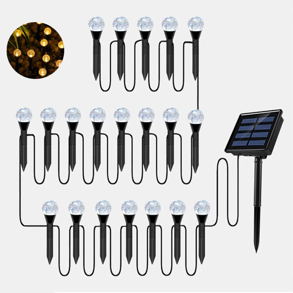 Nueva lámpara solar LED de bolas de burbujas para césped, decoración de festivales al aire libre, luz de ambiente, impermeable, para insertar en el suelo del patio