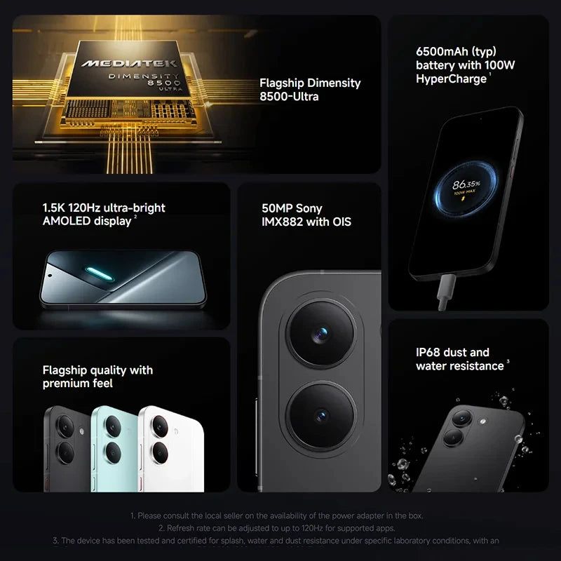 Teléfono móvil POCO X8 PRO 5G NFC, procesador Dimensity 8500-Ultra, pantalla AMOLED de 6,59" 1,5K a 120Hz, cámara de 50MP con OIS, batería de 6500mAh