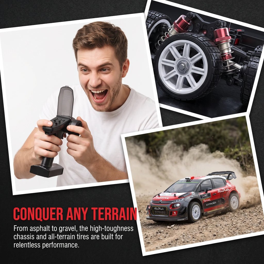 HYPER GO RC MJX 14303 Coche de Derrape de Alta Velocidad de 42 KM/H con Giroscopio - Juguete Eléctrico 4WD Profesional 1/14 con Control Remoto, Coche Todoterreno con Motor de Escobillas, Camiones Monstruo, Regalos para Adult