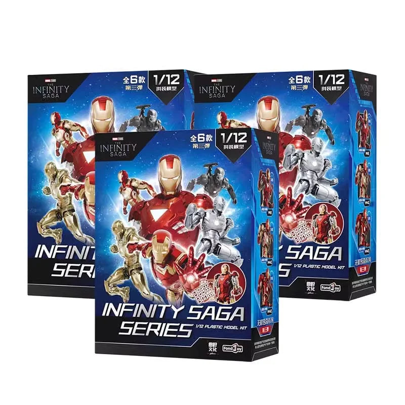 Fondjoy Marvel 1:12 Serie de Montaje 3 Iron Man 3 Mk3 Figura de Acción Caja Sorpresa Vengadores Saga Infinita Modelo Coleccionable Juguete Regalo