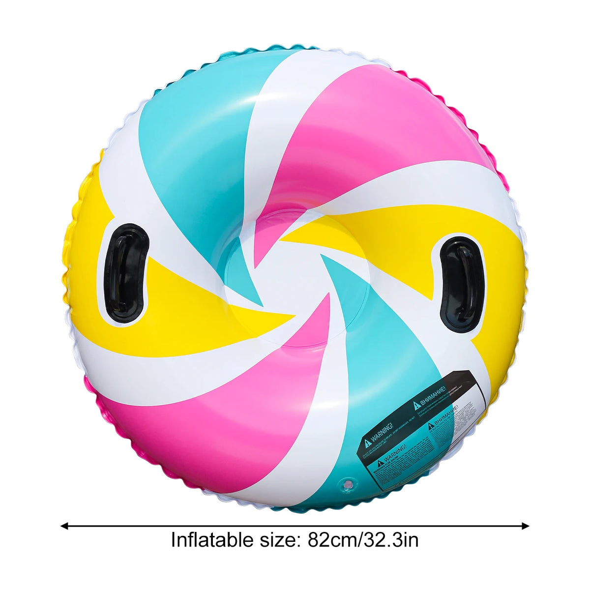 Tubo inflable para nieve con asas, 82/87cm, resistente, trineo redondo para adultos, para esquiar al aire libre, 1 ud.