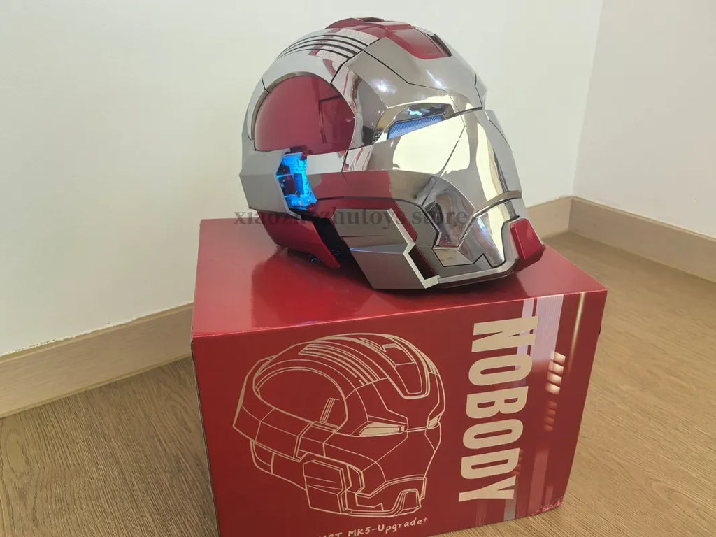Casco de Iron Man de Marvel Mk17, Escala 1:1, Modelo Coleccionable Usable con Control por Voz y Luces LED para Adultos
