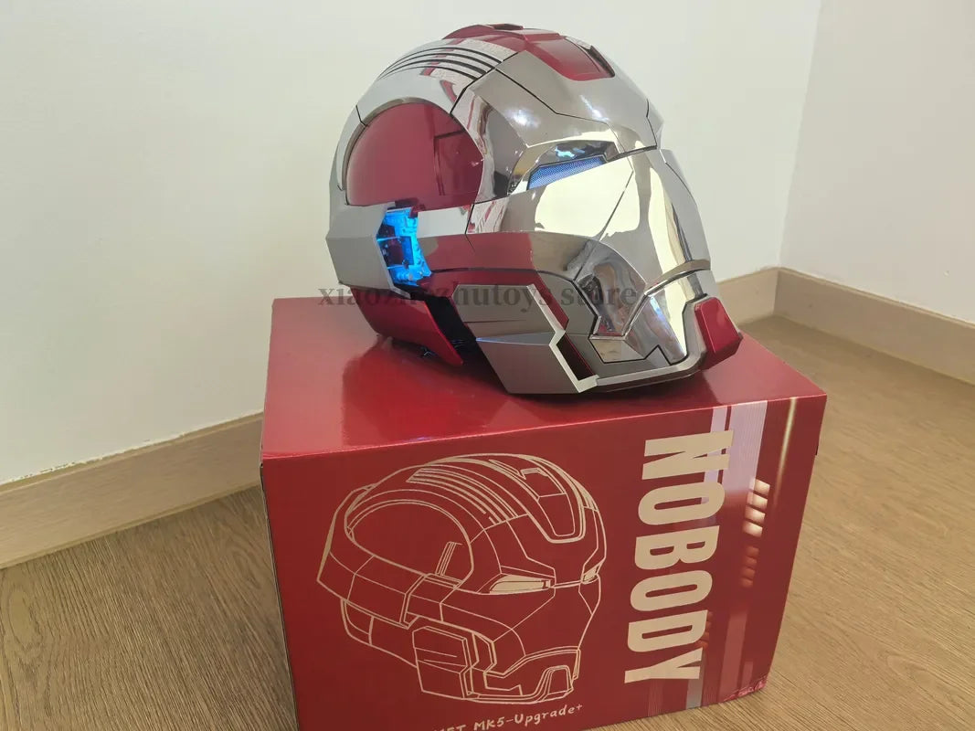 Casco de Iron Man de Marvel Mk17, Escala 1:1, Modelo Coleccionable Usable con Control por Voz y Luces LED para Adultos