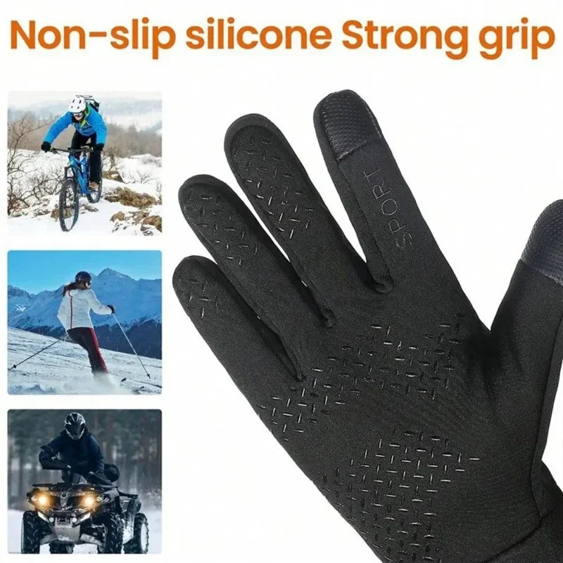 Guantes cálidos de invierno, impermeables, con pantalla táctil, antideslizantes, para montar en motocicleta, suministros para exteriores, para pescar, esquiar y correr