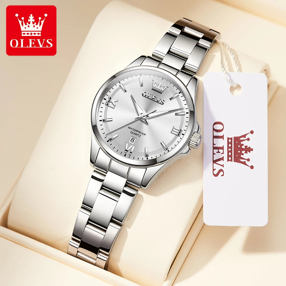 Reloj OLEVS 3668 para mujer, moderno, resistente al agua, luminoso, de cuarzo, con fecha automática, pulsera para dama, caja de regalo original.