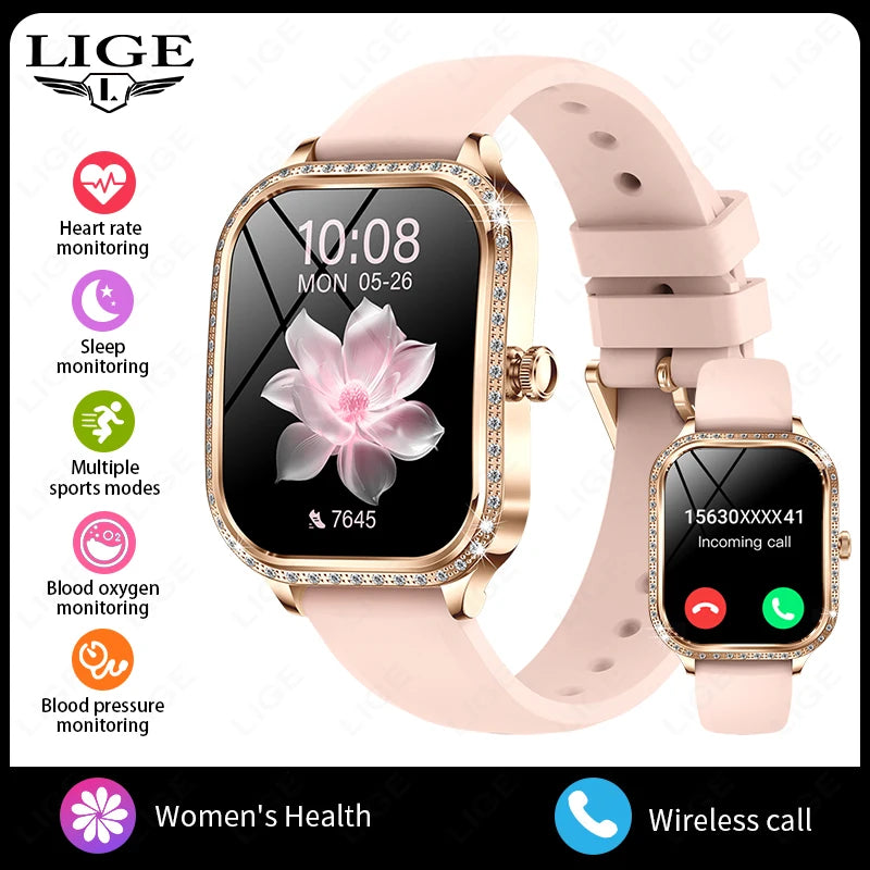 New Smart Watch For Women Gifts 1.75" HD Display Heart Rate Sport Fitness IP68 Waterproof Bluetooth Call Ladies Gift Smartwatch