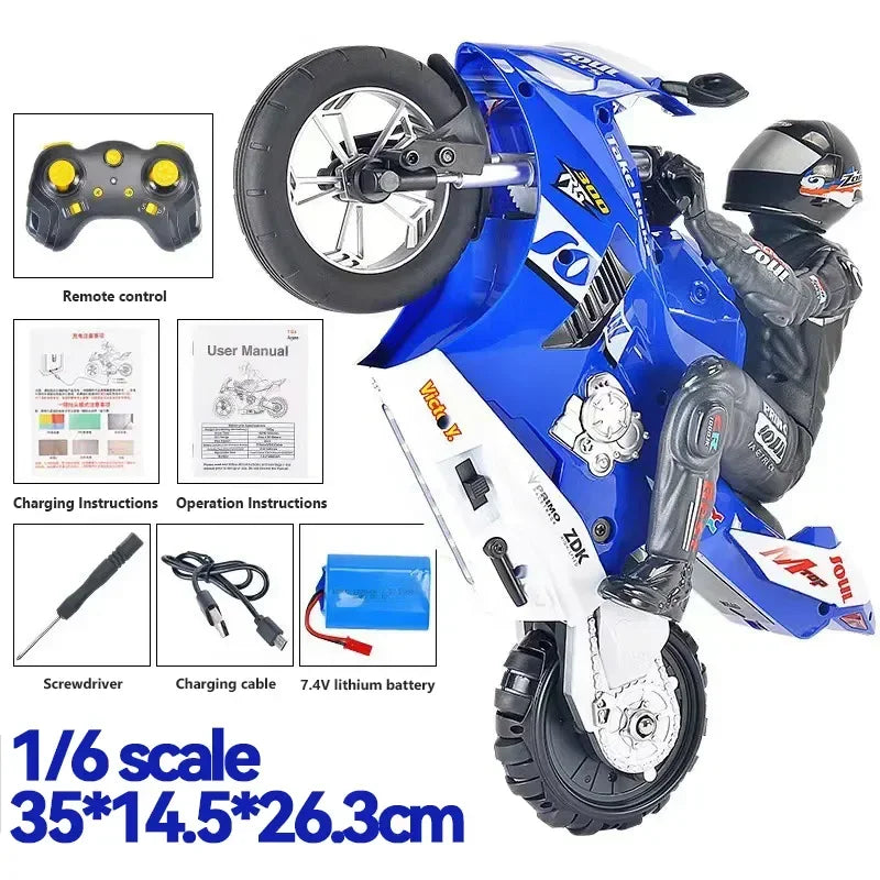 1/6 RC Motorcycle Rc Cars Self-stable Balance Standing Competitive Racing Drift Stunt Electric Motorcycle Toys for Adults Gifts