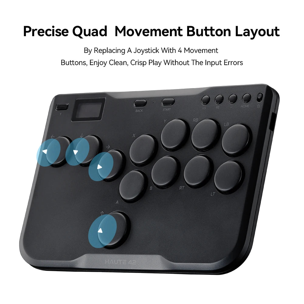 Controlador de joystick arcade Haute42 Cosmox Mini, teclado Hitbox, mando de lucha tipo Hitbox sin palanca para PS4/PS5/Switch, mando arcade para PC