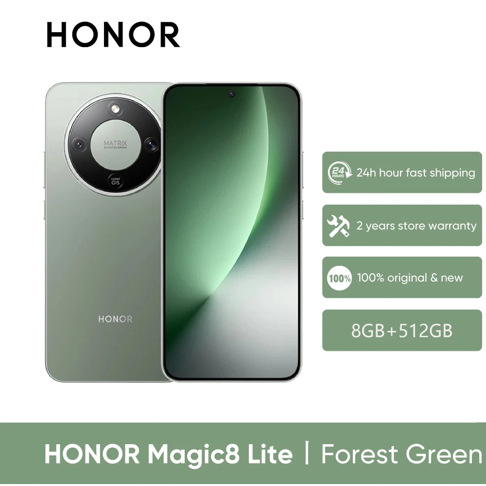Nuevo smartphone HONOR Magic8 Lite versión UE 2026 5G, teléfonos móviles Android, AMOLED, Snapdragon 6 Gen 4, 7500 mAh, cámara IA de 108 MP con OIS