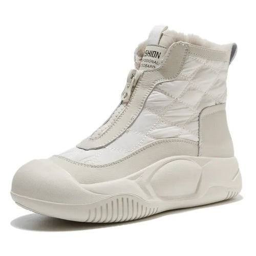 2025 invierno nuevos zapatos de algodón vulcanizado de suela suave con aislamiento de felpa zapato alto de mujer Traf Retro botas de nieve impermeables