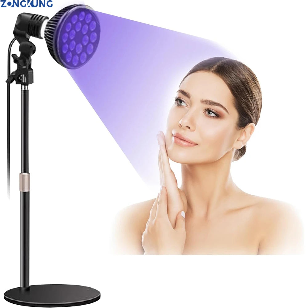 Lámpara de bronceado ultravioleta, lámpara Solarium de 54W para bronceado, cuidado de la piel corporal, 18 LED, cuidado de la piel para lámpara de luz de piel bronceada de 460nm y 480nm