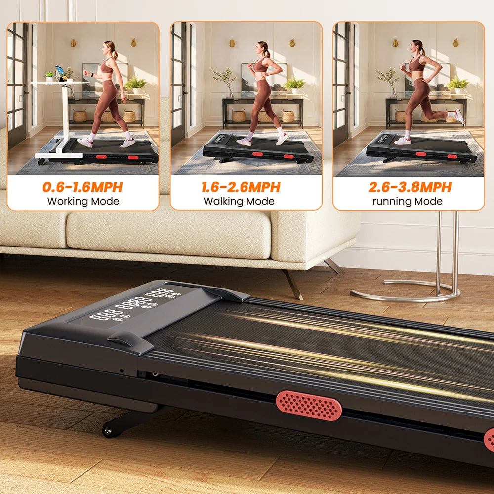 Caminadora Plegable MJWW con Inclinación del 9%, Velocidad de 3.8 mph/6 km/h, Pantalla LCD, Monitoreo por Aplicación, Motor de 3.0 HP, Máquina de Ejercicio para el Hogar