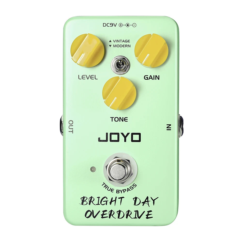 JOYO JF-25 BRIGHT DAY OVERDRIVE Vintage Blues Overdrive Pedal de efecto de guitarra tono moderno y Vintage Pedal Overdrive True Bypass