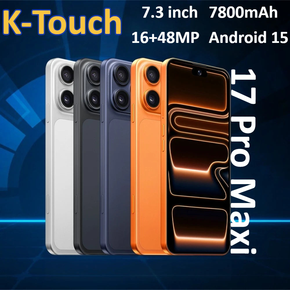 Teléfono móvil K-Touch nuevo Smartphone iFone 17 Pro Maxi Android 7.3 pulgadas 16+48MP 5G Dual SIM 7800mAh desbloqueo facial versión global
