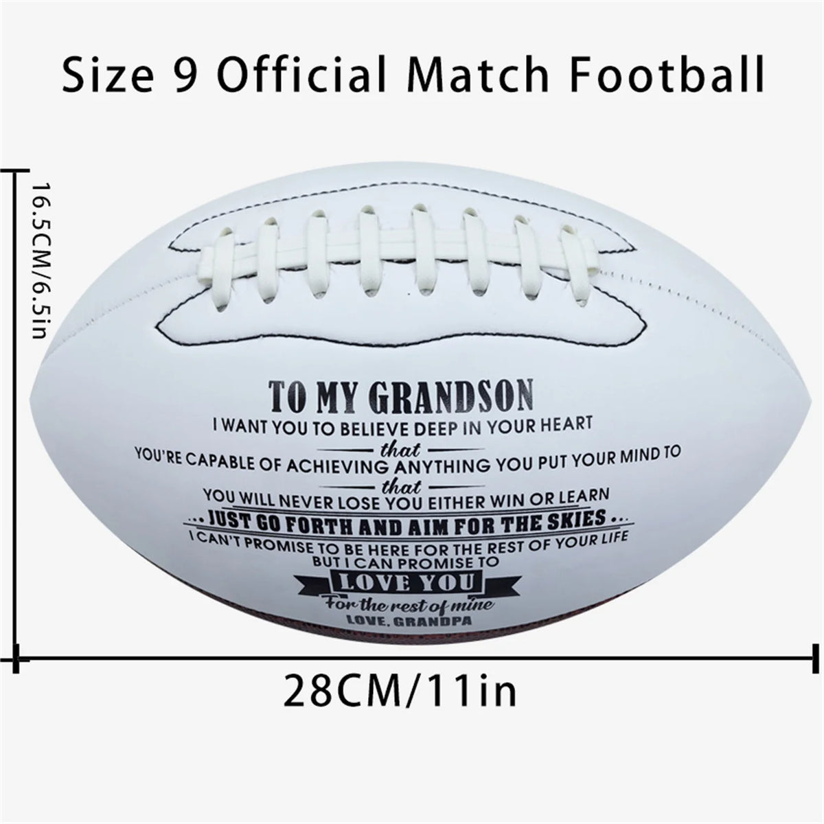 Balón de entrenamiento deportivo de fútbol americano cosido a máquina de cuero Pu, Balón de oliva, regalo para hijo y abuelo, Rugby, partido oficial, tamaño #9
