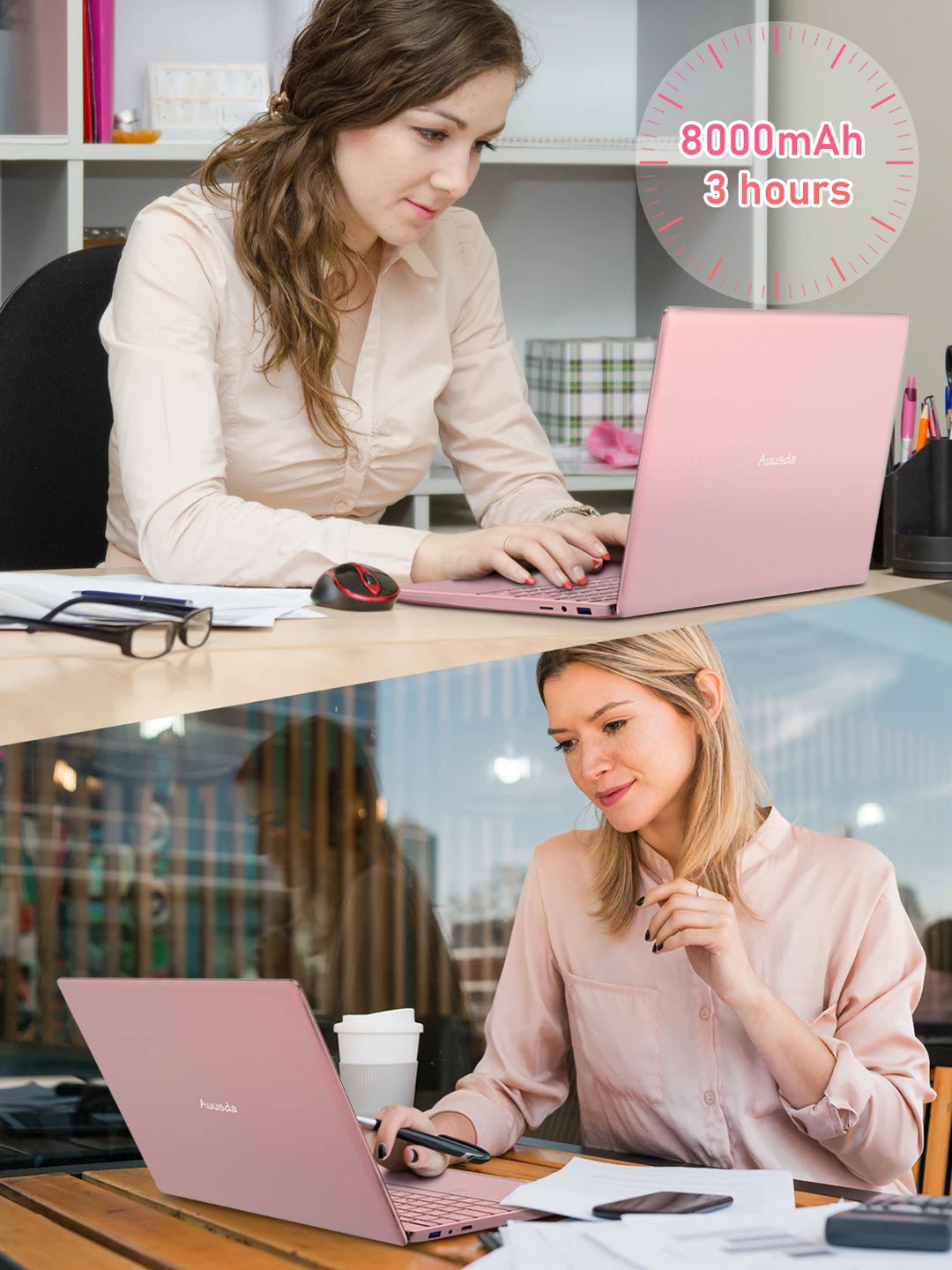 Portátil rosa de 15,6 pulgadas con pantalla FHD IPS, procesador Intel N150, 32 GB de memoria RAM DDR4, disco SSD de 1 TB, Windows 11 Pro, resolución 1920x1080, Wi-Fi de doble banda, Bluetooth 5.0: portátil, ordenador p