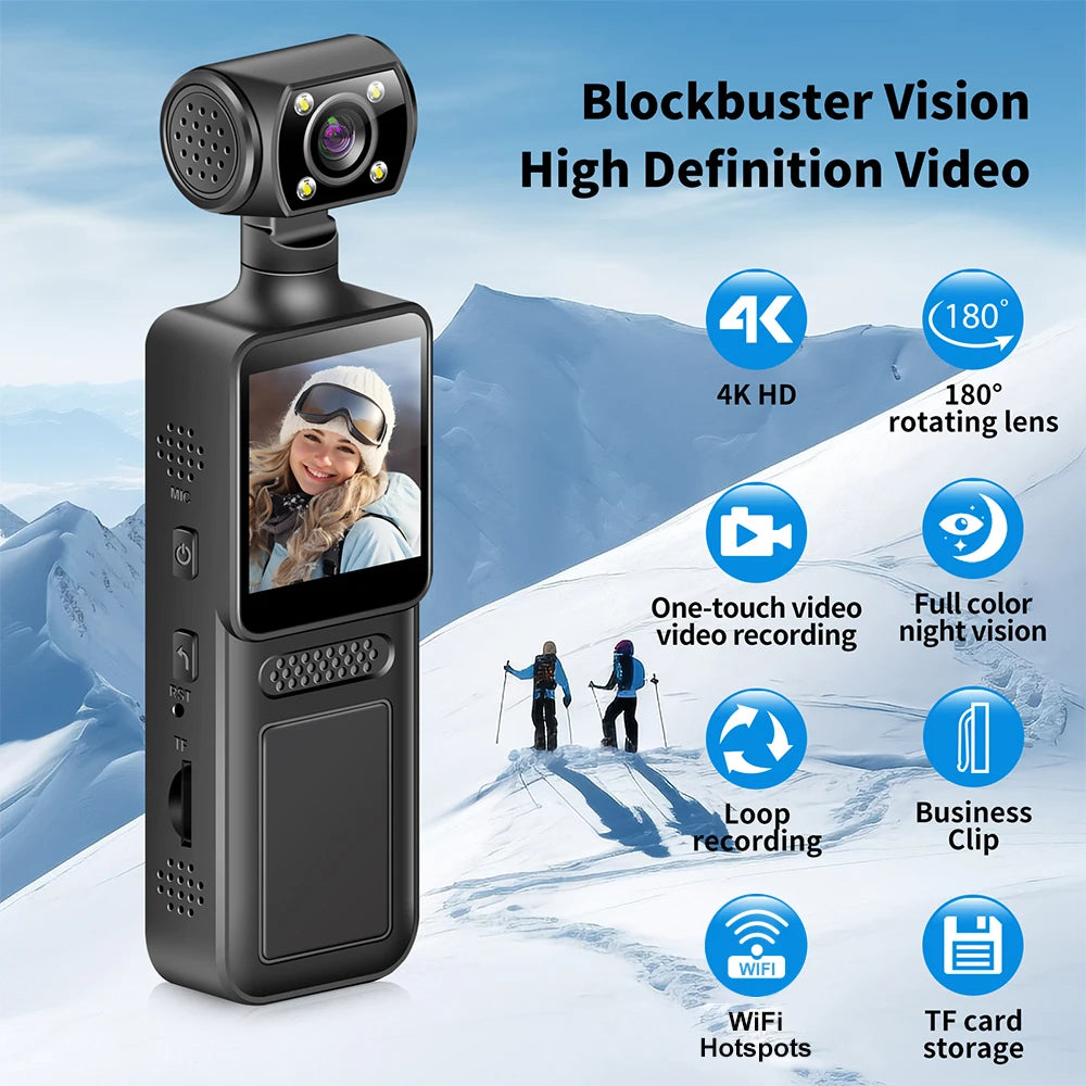 Nuevo 4K con Wifi Hotspot Mini cámara grabadora de vídeo Digital portátil cámara corporal visión nocturna DVR videocámara en miniatura 2025