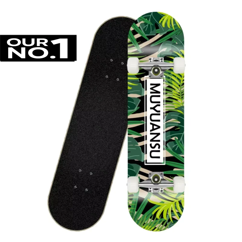 Patineta Deportiva de Madera de Arce de 80 cm, 4 Ruedas, Diseño de Doble Kick, Patineta Profesional para Trucos y Calle, para Jóvenes y Adultos