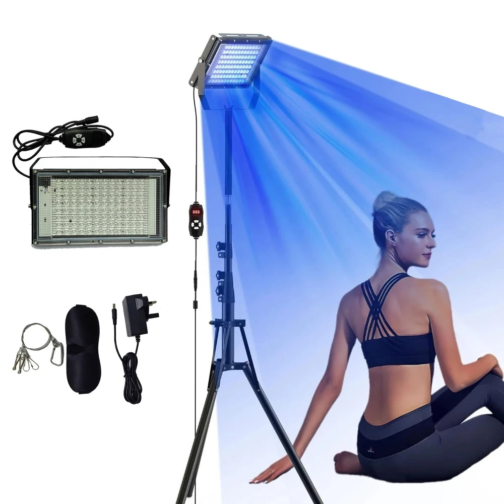 Lámpara de bronceado ultravioleta, trípode de 50W, lámpara de solario de 460nm y 480nm para bronceado corporal, 48 Uds., lámpara de luz azul, longitud de onda, cuidado de la piel