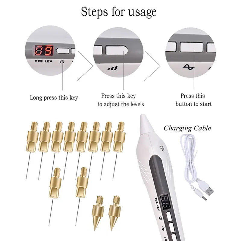 Máquina de eliminación de verrugas y pecas con 9 niveles, lápiz de plasma LCD para eliminar lunares, manchas negras, tatuajes y acrocordones, herramientas de cuidado de la belleza