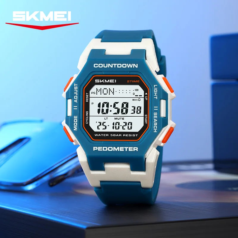 Reloj digital electrónico para hombre SKMEI 2596, nuevo, a la moda, con alarma, calendario, cronógrafo y luz.