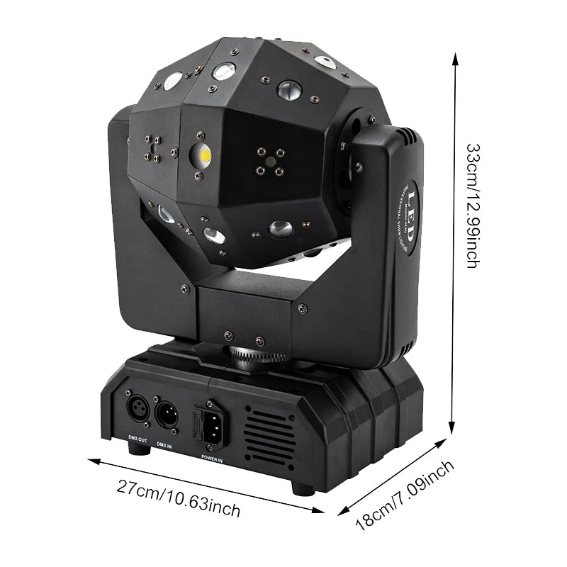 Luz de discoteca profesional, haz LED láser estroboscópico, efectos 3 en 1, cabezal móvil, iluminación de escenario DMX para discoteca, DJ y fiestas en casa