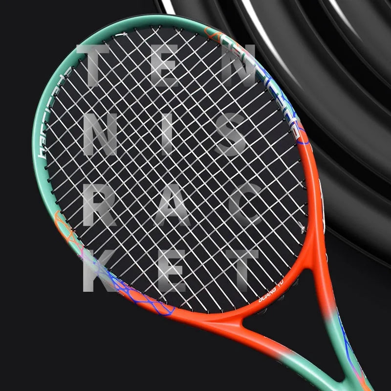 Raqueta de Tenis de Carbono Completo para Adultos, Raqueta de Tenis de Competición, Alto Rebote, Unisex, Entrenamiento Profesional, Individual
