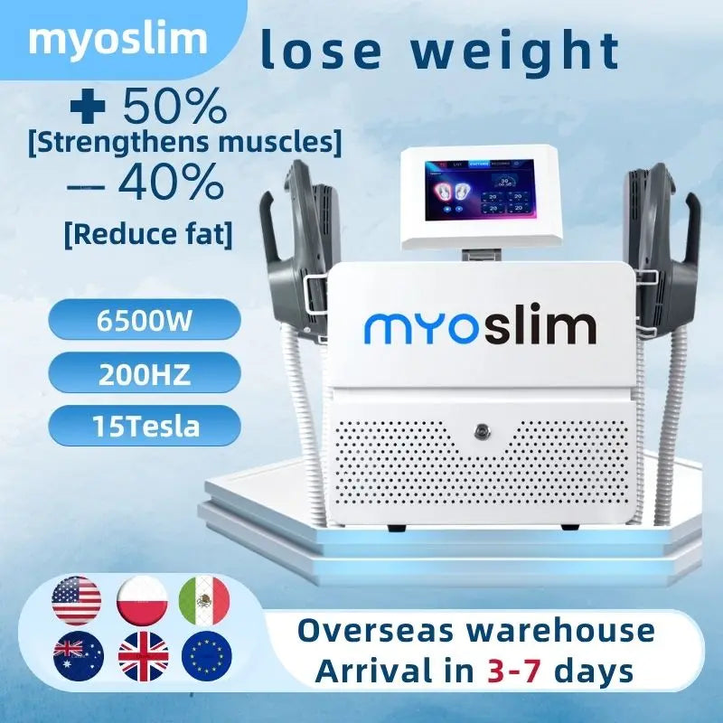 EMSzero 15 Tesla 6500W NEO, Máquina de Terapia de Estimulación Muscular Electromagnética para Adelgazar y Quemar Grasa