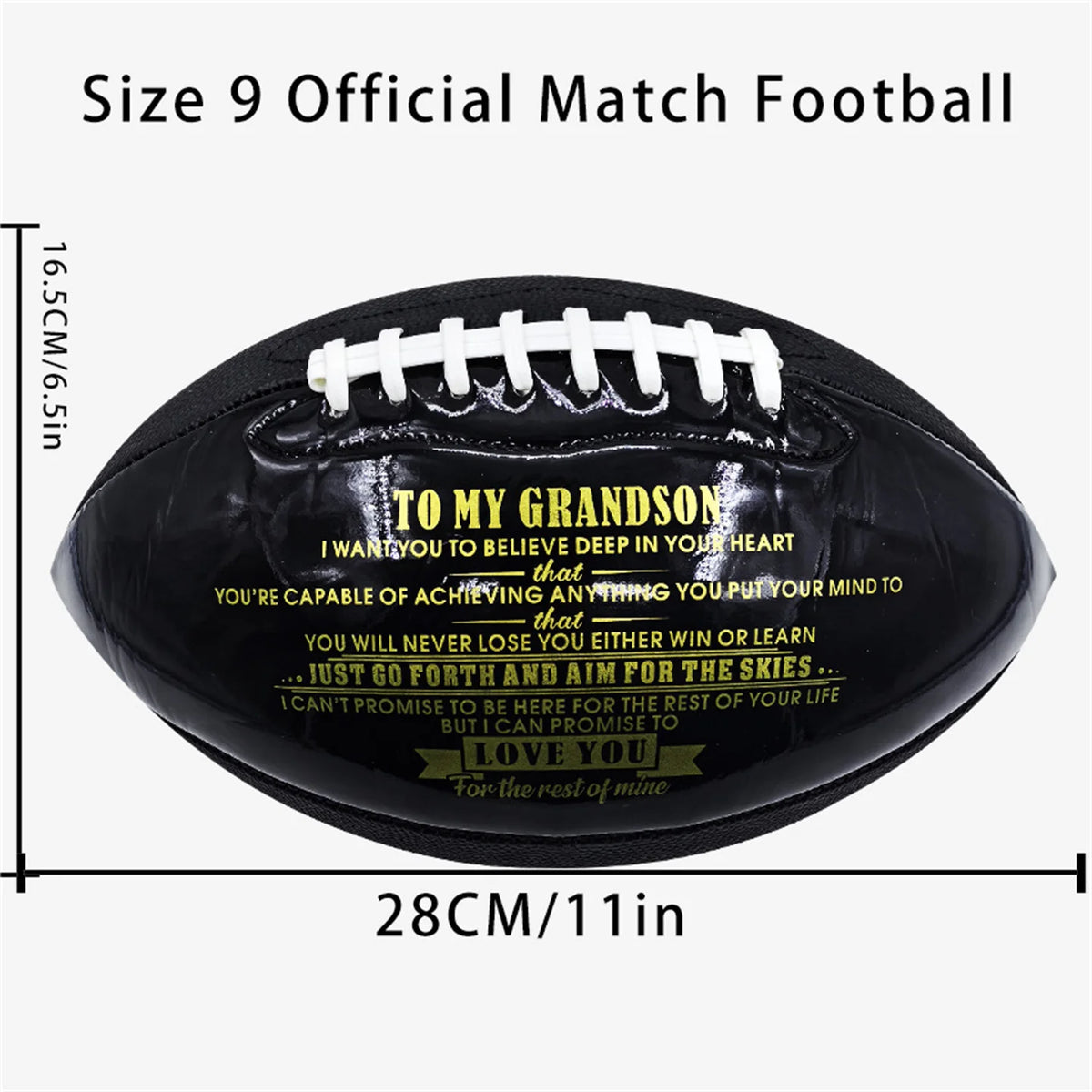 Balón de entrenamiento deportivo de fútbol americano cosido a máquina de cuero Pu, Balón de oliva, regalo para hijo y abuelo, Rugby, partido oficial, tamaño #9