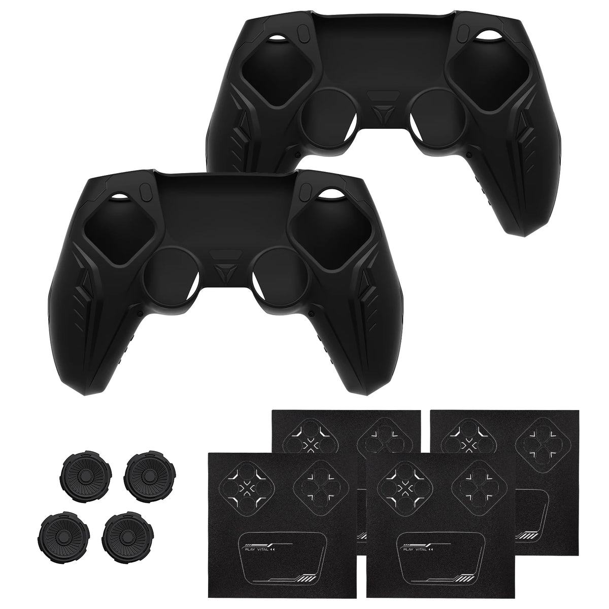 Funda de silicona PlayVital para mando de PS5 - Cubierta con diseño CyberMech futurista compatible con la base de carga oficial de PS5