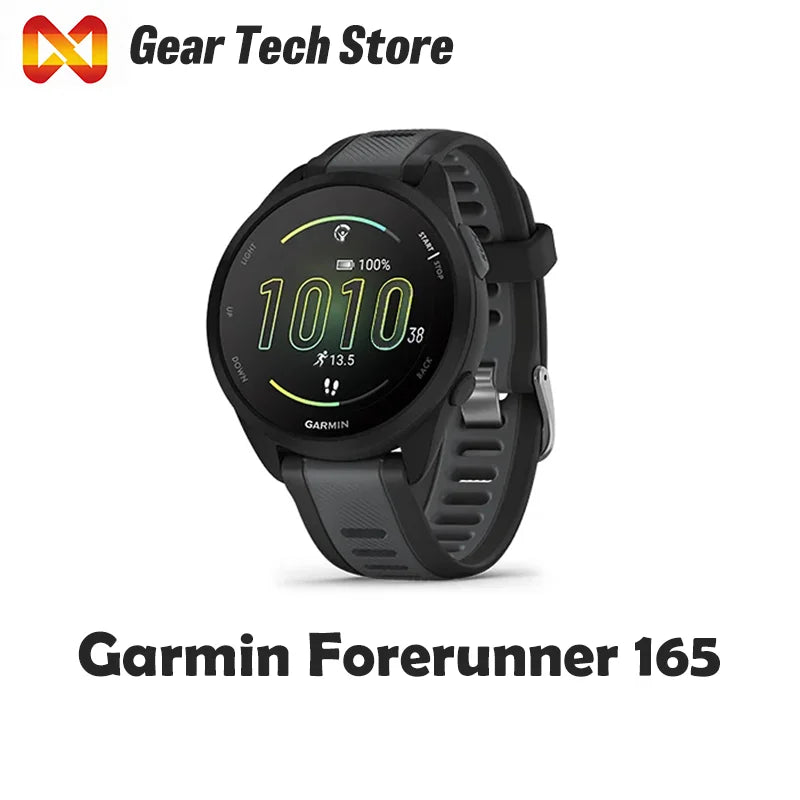 Reloj deportivo inteligente Garmin Forerunner 165 estilo básico, pantalla AMOLED de 1,2 pulgadas, GPS, compatible con múltiples idiomas