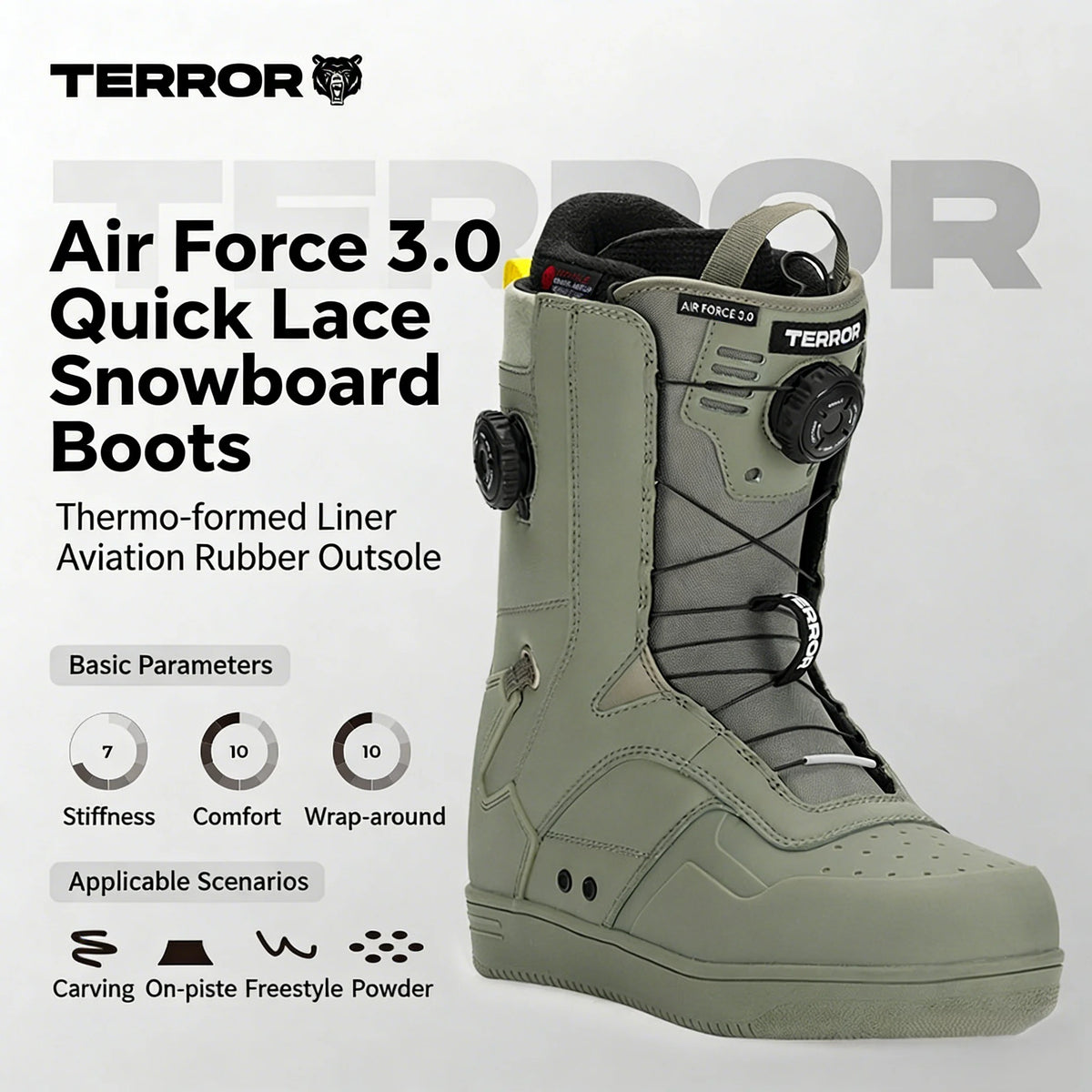 Botas de Snowboard 3.0 de Calzado Rápido para Unisex, Freestyle, Park, Carving, Eva + Cuero, Impermeables, para Snowboard/Esquí