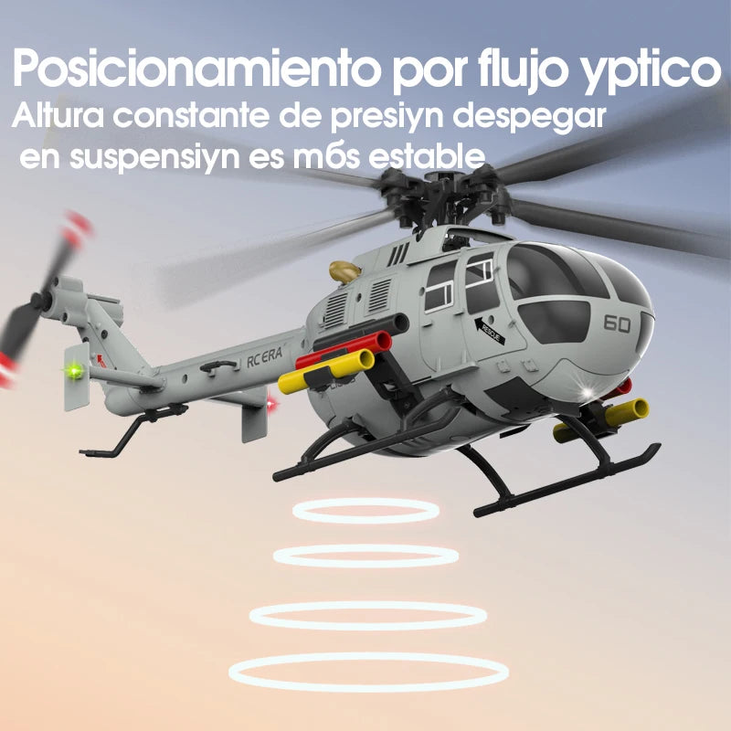 Helicóptero C186S 2,4G RC 4CH 6-Aixs giroscopio retención de altitud flujo óptico sin escobillas Helicóptero de Control remoto juguetes para chico adulto