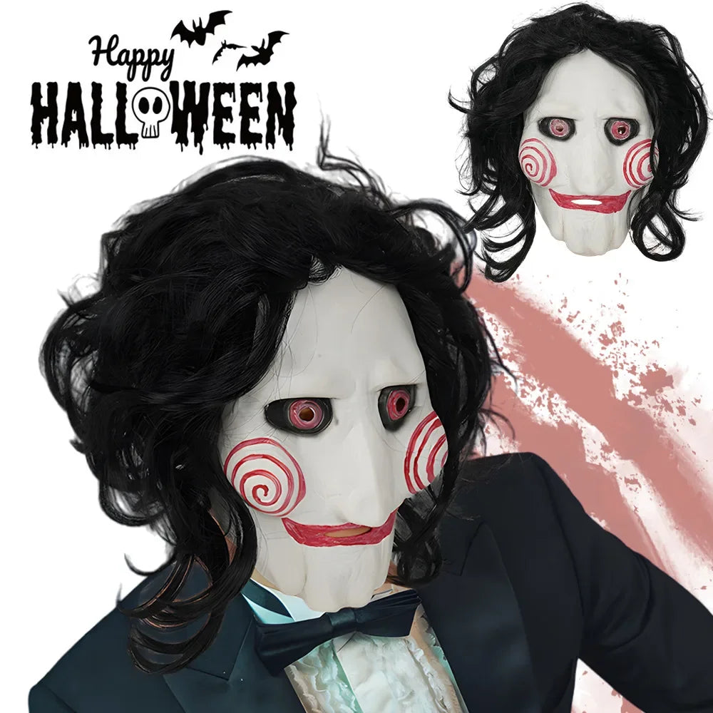 Máscara de Halloween con ojos y dientes rojos, hecha de látex resistente, ideal para fiestas de Halloween, Navidad y carnaval, accesorio para disfraces, con un aspecto amenazante, fabricada con materiales de alta calidad, a