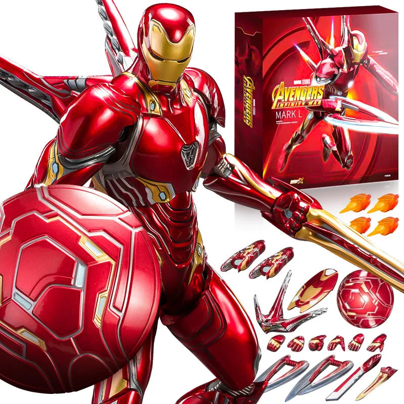 ZD Toys Iron Man figura de acción Mark 35 pargo rojo Iron Man MK 24 MK 22 MK 47 Tony Stark Ironman figura acción coleccionar juguete para regalo