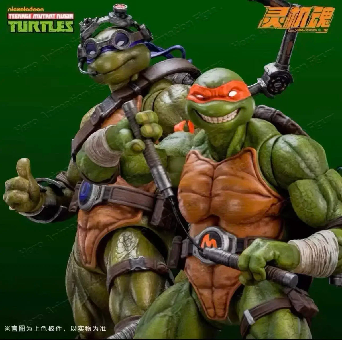 In Stock Original Ling Jihun 1/12 Scale TMNT Ninja Raphael + Leonardo Double Set Toy Collection Gift